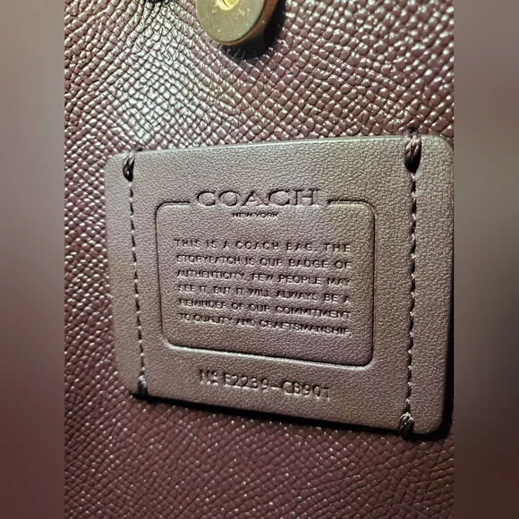 Coach Mollie Bucket Bag 22 Wine/Gold Crossbody Bag NWOT - Picture 12 of 14